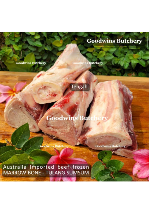 Beef bone MARROW BONES Australia frozen CENTER CUTS length 5-7" 13-18cm (price/kg 2pcs)